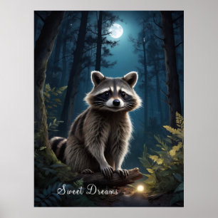 Raccoon Adventure von Moonlight Wildlife Poster