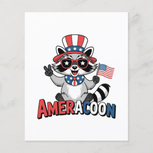 Raccoon Americoon Patriotic 4. july Amerika Flyer