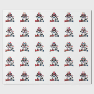 Raccoon Americoon Patriotic 4. july Amerika Geschenkpapier