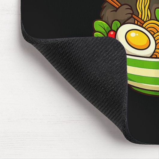 Raccoon And Ossum Eating Ramen Noodles Mousepad (Ecke)