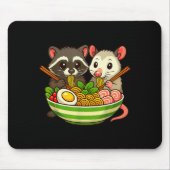 Raccoon And Ossum Eating Ramen Noodles  Mousepad (Vorne)