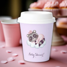Raccoon Animal Baby Dusche Lavendel