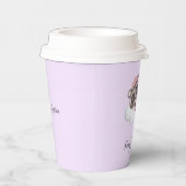 Raccoon Animal Baby Dusche Lavendel Pappbecher (Rechts)