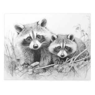 Raccoon Animal Discovery Wild Nature Ink Sketch Notizblock