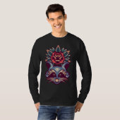 Raccoon-Animal mit grafischer Blume für Men Wom T-Shirt (Vorne ganz)