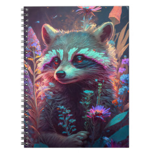 Raccoon Animal Portrait Malerei Natur im Freien Notizblock