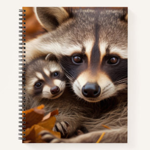 Raccoon Animal Wild Beauty Freedom Wilderness Art Notizblock