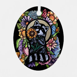 Raccoon Art Blume Raccoons Design & Gestaltung Ornament Aus Metall