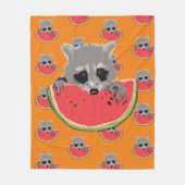 Raccoon aß Wassermelone Fleecedecke (Vorderseite)