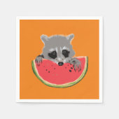 Raccoon aß Wassermelone Serviette (Vorderseite)