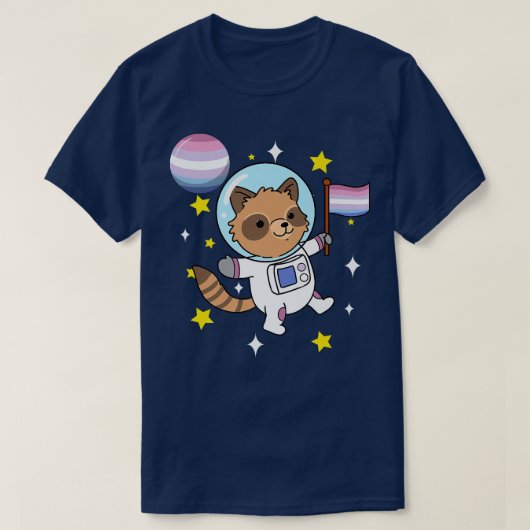 Raccoon Astronaut Bigender Prix T-Shirt (Design vorne)
