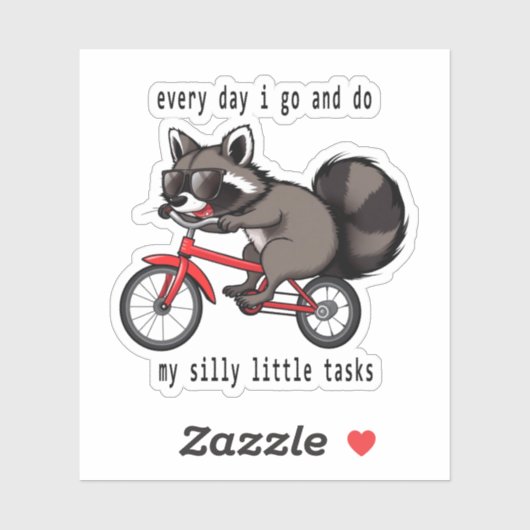 Raccoon auf dem Fahrrad, Ew People raccoon, raccoo Aufkleber (Blatt)