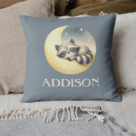 Raccoon auf dem Mond! Individuelle Name Niedliches Kissen