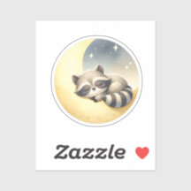 Raccoon auf dem Mond Niedliche Waldtierkinder