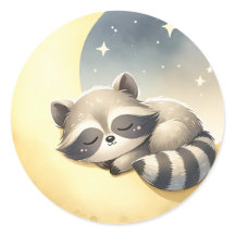 Raccoon auf dem Mond Niedliche Waldtierkinder
