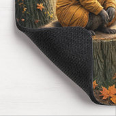 Raccoon auf einem Baumstumpf Mousepad (Ecke)