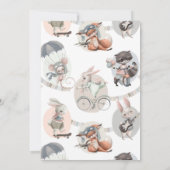 Raccoon auf Scooter Geburtstagsparty Einladung (Rückseite)