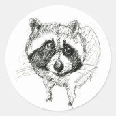 Raccoon-Aufkleber Runder Aufkleber (Vorderseite)