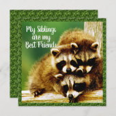 Raccoon Babies - Geschwister Die besten Freunde Ka Dankeskarte (Vorne/Hinten)