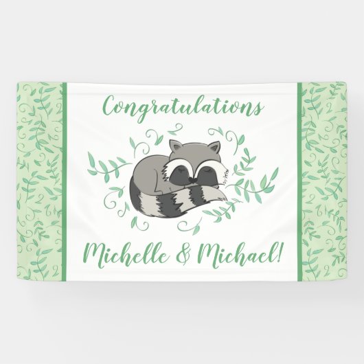 Raccoon Baby Dusche Banner (Horizontal)