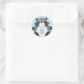 Raccoon Baby Dusche Blue Runder Aufkleber (Tasche)
