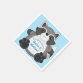 Raccoon Baby Dusche Blue Serviette (Ecke)
