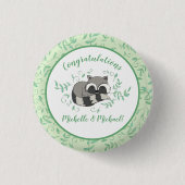 Raccoon Baby Dusche Button (Vorderseite)