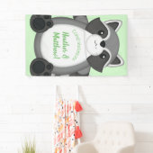 Raccoon Baby Dusche Grün Banner (Insitu)