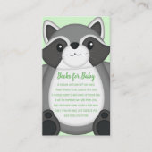 Raccoon Baby Dusche Grün Begleitkarte (Vorderseite)