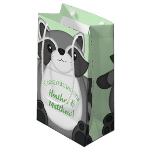 Raccoon Baby Dusche Grün Kleine Geschenktüte