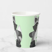 Raccoon Baby Dusche Grün Pappbecher (Links)