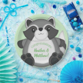 Raccoon Baby Dusche Grün Pappteller (Party)