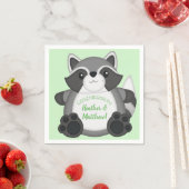 Raccoon Baby Dusche Grün Serviette (Beispiel)