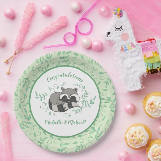 Raccoon Baby Dusche Pappteller (Party)