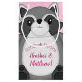 Raccoon Baby Dusche Rosa Kleine Geschenktüte (Rückseite)