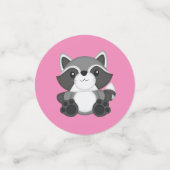 Raccoon Baby Dusche Rosa Konfetti (Klein Vorderseite)