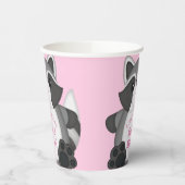 Raccoon Baby Dusche Rosa Pappbecher (Links)