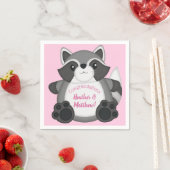 Raccoon Baby Dusche Rosa Serviette (Beispiel)