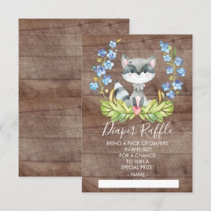 Raccoon Baby Dusche Windelwanne Raffle Ticket Einladung