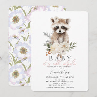 Raccoon Baby Es ist kalte Außendusche Einladung