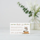 Raccoon Baby Shower New Mommy Vielen Dank Begleitkarte (Stehend Vorderseite)