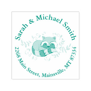 Raccoon Baby Shower Woodland Tiere Permastempel