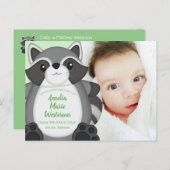 Raccoon Baby Showwoodland Postkarte (Vorne/Hinten)