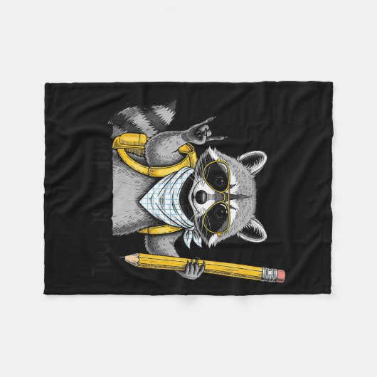 Raccoon Back To School Funny For Teacher Boy Girl  Fleecedecke (Vorderseite (Horizontal))