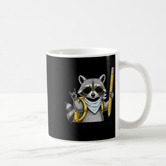 Raccoon Back To School Funny For Teacher Boy Girl Kaffeetasse (Rechts)