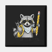 Raccoon Back To School Funny For Teacher Boy Girl Magnet (Vorne)