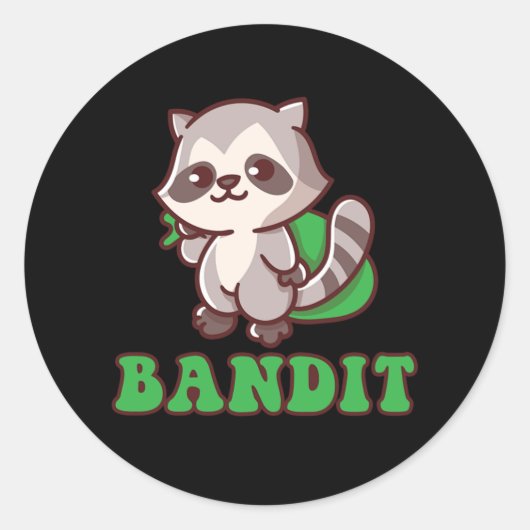 Raccoon Bandit Trash Hunter Forest Animal Gift Runder Aufkleber (Vorderseite)