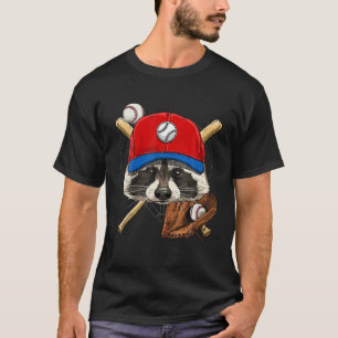 Raccoon Baseball Raccoon liebt Baseball Player T-Shirt