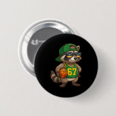 Raccoon Basketball 67 Gen Alpha Slang Srts Men Boy Button (Vorne & Hinten)