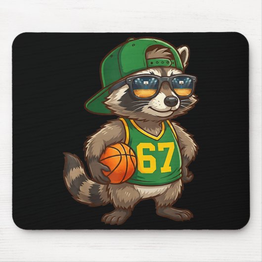 Raccoon Basketball 67 Gen Alpha Slang Srts Men Boy Mousepad (Vorne)